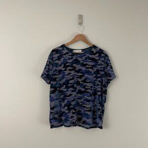 Free People We The Free Teddy Velvet Camo Tee in Blue Combo Size XS